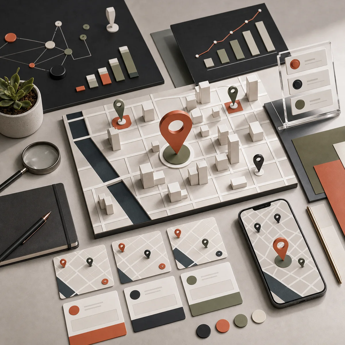 Local SEO map listings, reviews and search ranking visual by Digital Space Co