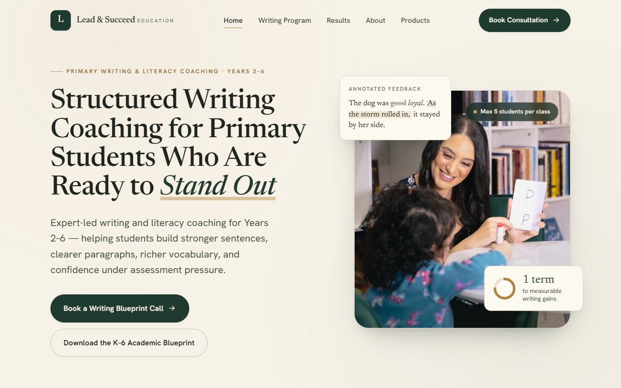 Lead and Succeed website design by Digital Space Co